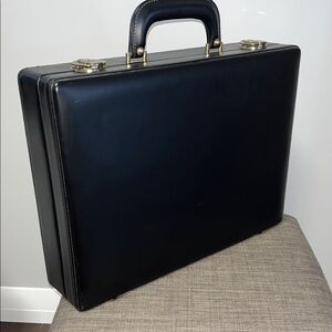 Classic Black Leather Briefcase